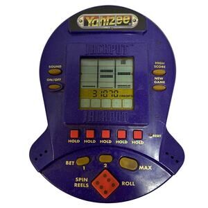 Vintage 1999 Yahtzee Jackpot Slots Handheld Electronic Game Hasbro Mikohn Works